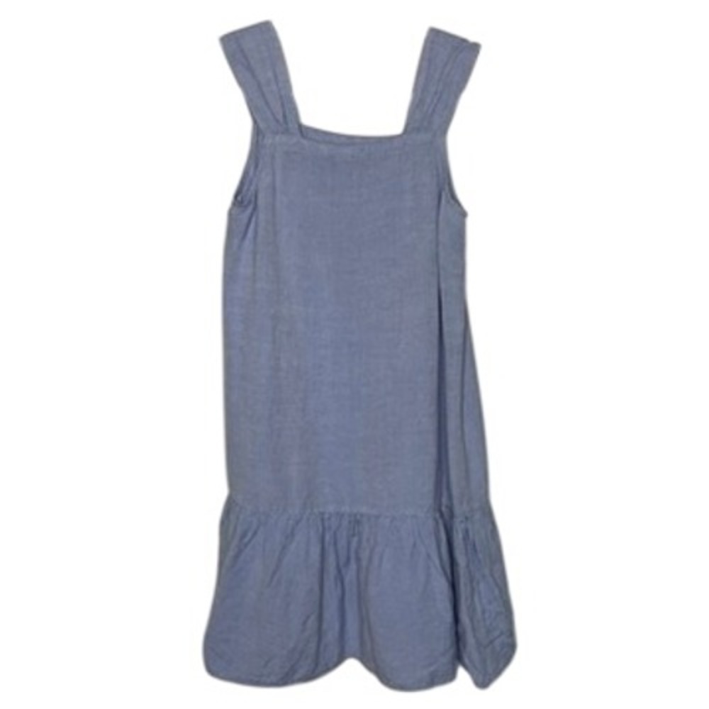LOFT Shift Dress Womens Small Blue Linen Blend Ruffle Hem Vacation Breezy Travel - Picture 2 of 9